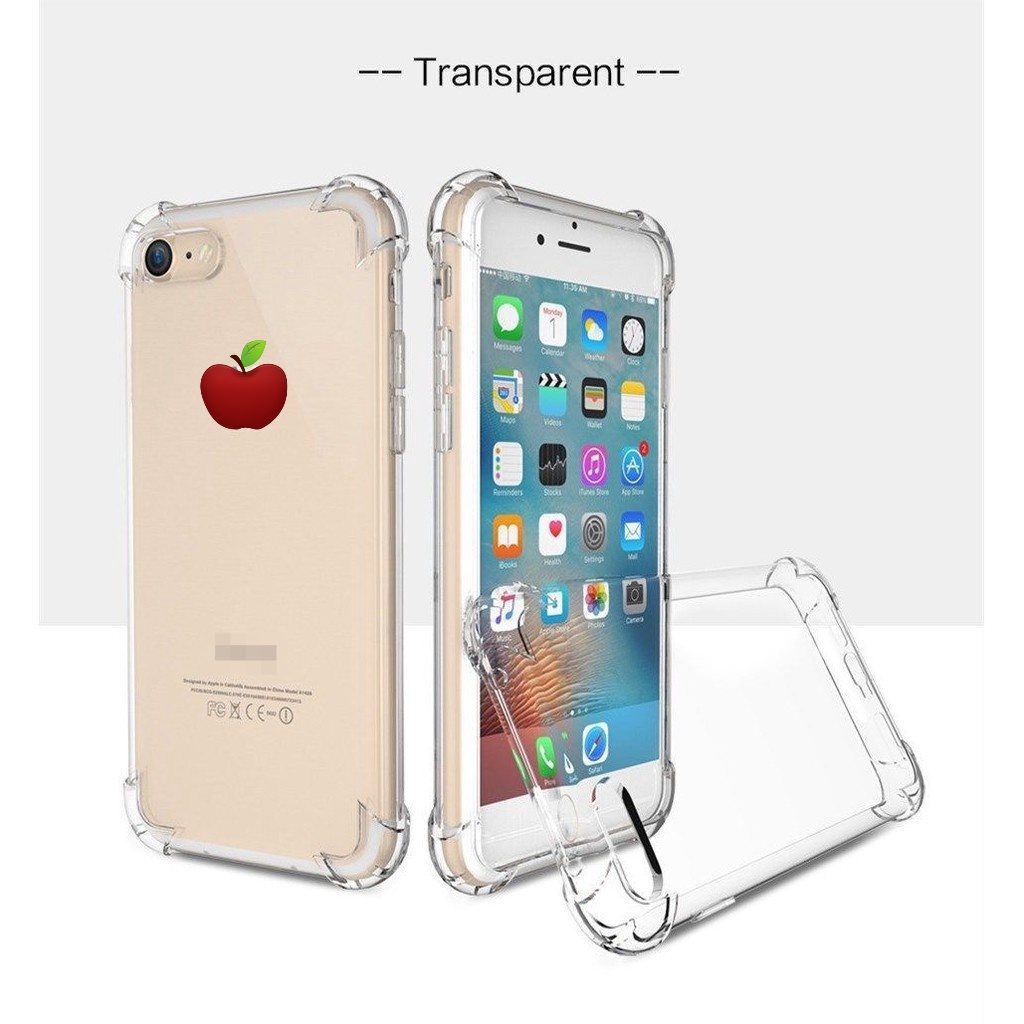Ốp Lưng Nhựa TPU Trong Suốt Với Khung Chống Sốc Cho X 6s 7 8 Plus
