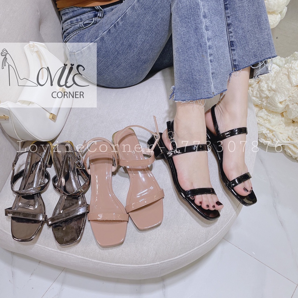 GIÀY SANDAL CAO GÓT LOVIIECORNER - SANDAL QUAI MẢNH GÓT VUÔNG 5CM G190209