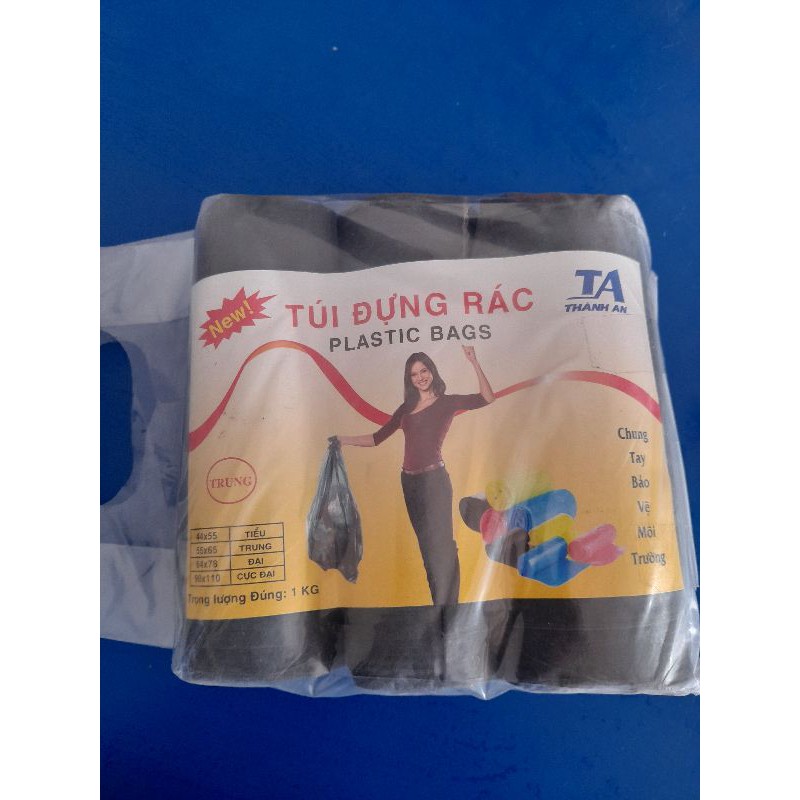 [Siêu rẻ] túi đựng rác gia đình- đựng rác văn phòng đen 1kg 3 cuộn