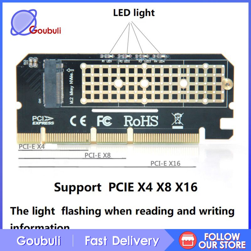 [Goubuli]PCIe NVMe M.2 NGFF SSD to PCI-E PCI express 3.0 x4 x8 x16 adapter For 2280