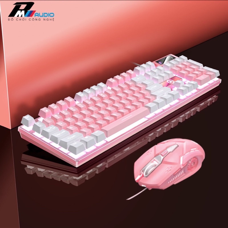 COMBO BÀN PHÍM K500 GIẢ CƠ LED XUYÊN CHỮ VÀ CHUỘT G5 LED RGB SIÊU GIÁ RẺ CHẤT LƯỢNG, BẢO HÀNH 6 THÁNG -BMVAUDIO