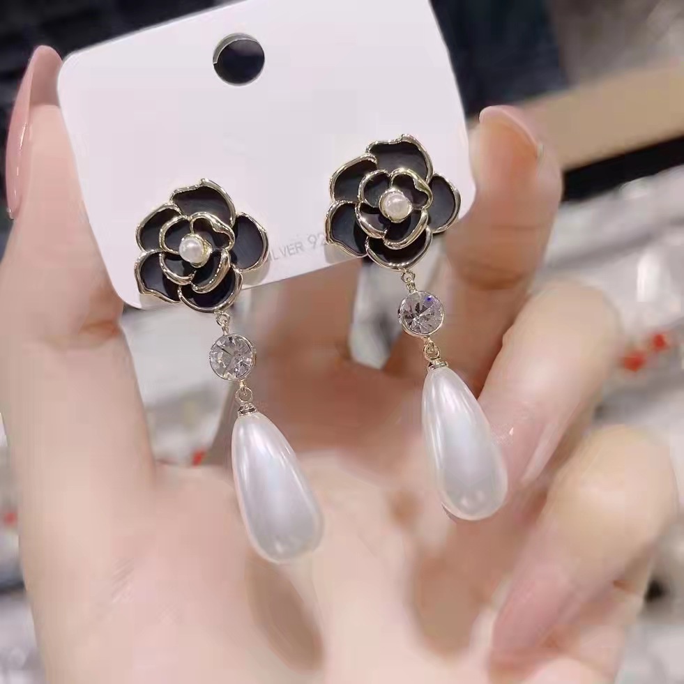 Bông Tai Bạc S925 Đính Ngọc Trai Đơn Giản Phong Cách Retro Hàn Quốc Dành Cho Nữ