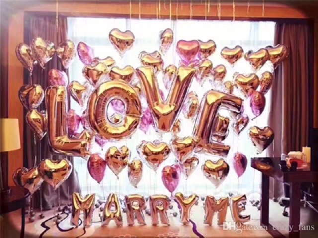 Bóng chữ LOVE cỡ to 32&quot; 70cm trang trí phòng cưới, tình yêu, cầu hôn, sinh nhật