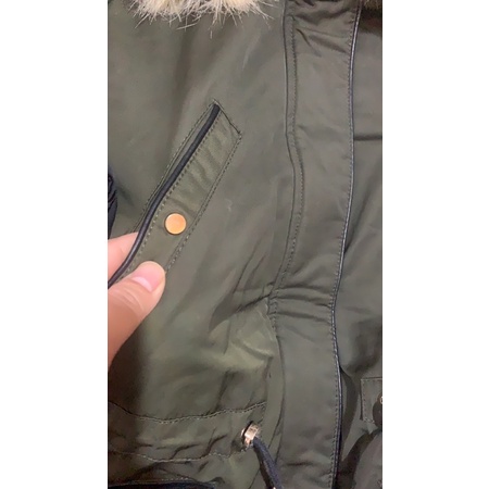 Áo parka zara hàng aut màu rêu