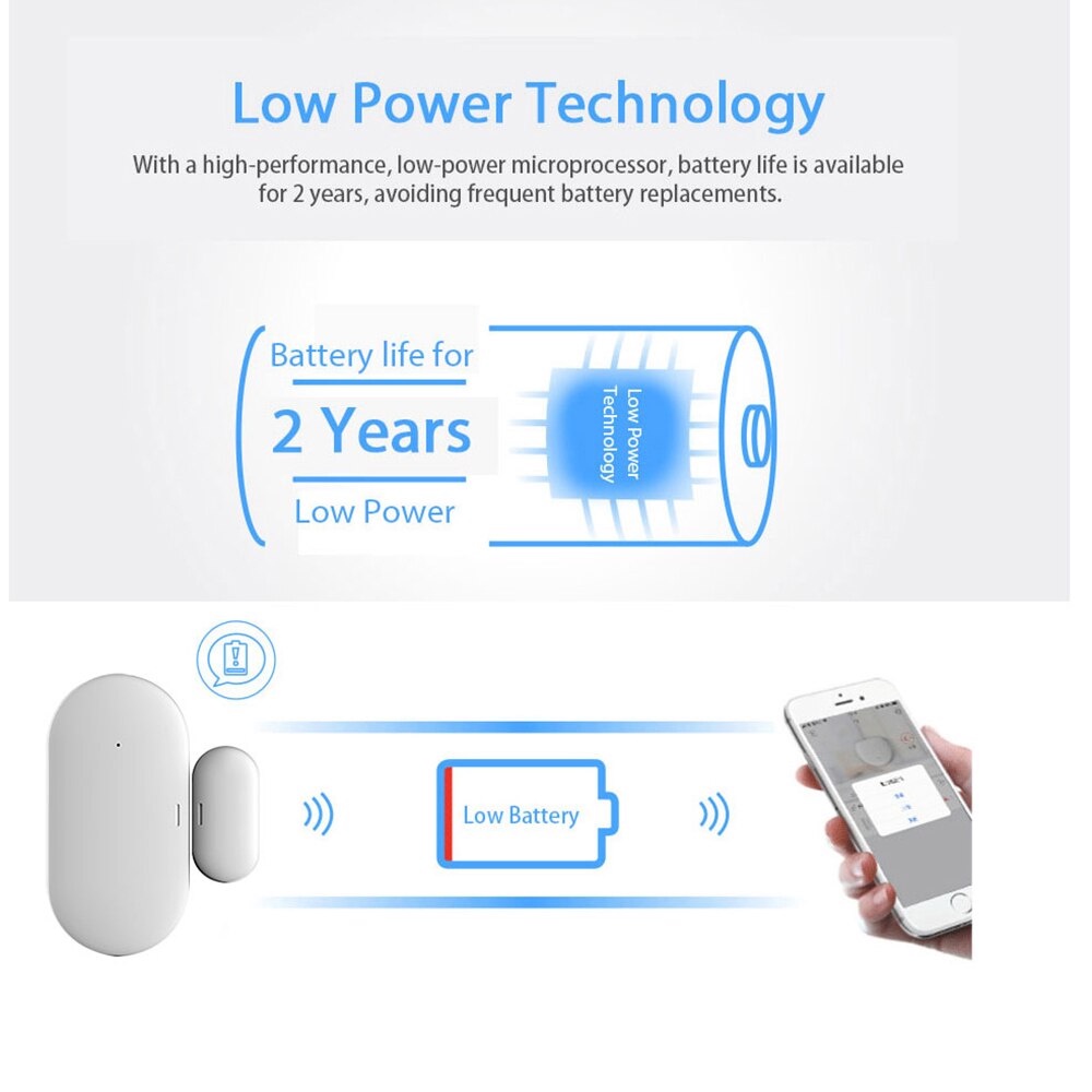 Cảm biến cửa tuya zigbee AKIA door sensor, phát hiện trạng thái đóng hay mở, tạo tự động hoá điều khiển