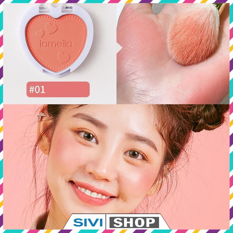 Phấn má đơn sắc Lameila Blusher hộp hình trái tim