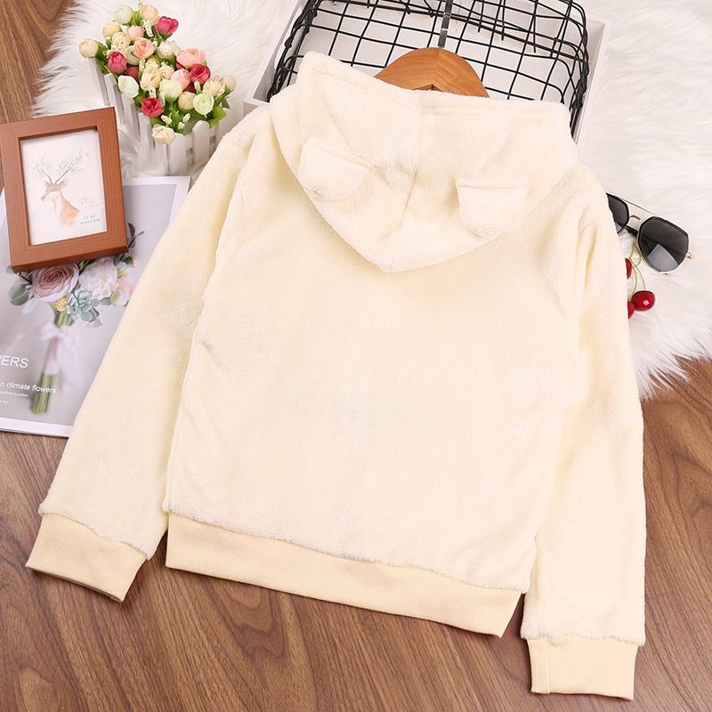 Áo hoodie SIYYIS mềm mại tay dài in họa tiết hoạt hình dễ thương thời trang cho bé gái