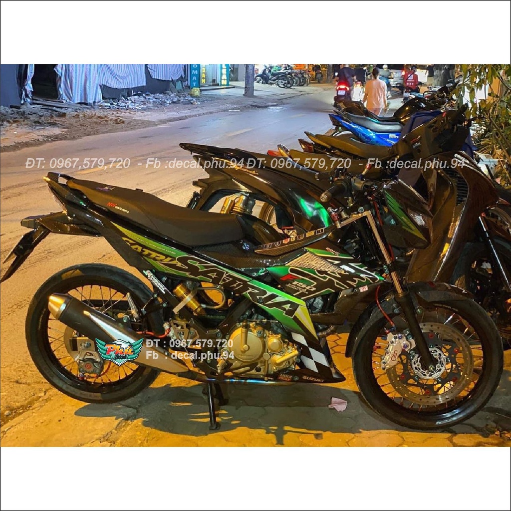 Tem rời Satria xanh đen Hayabusa (L)