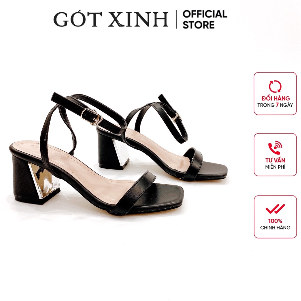 Giày sandal cao gót nữ GÓT XINH GD1 quai mỏng da mềm đế cao 5cm