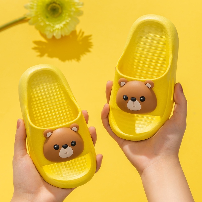 Xăng đan Đế Mềm Chống Trượt Bốn Màu Tùy Chọn Họa Tiết Thỏ / Gấu Hoạt Hình Dễ Thương Dành Cho Trẻ Em