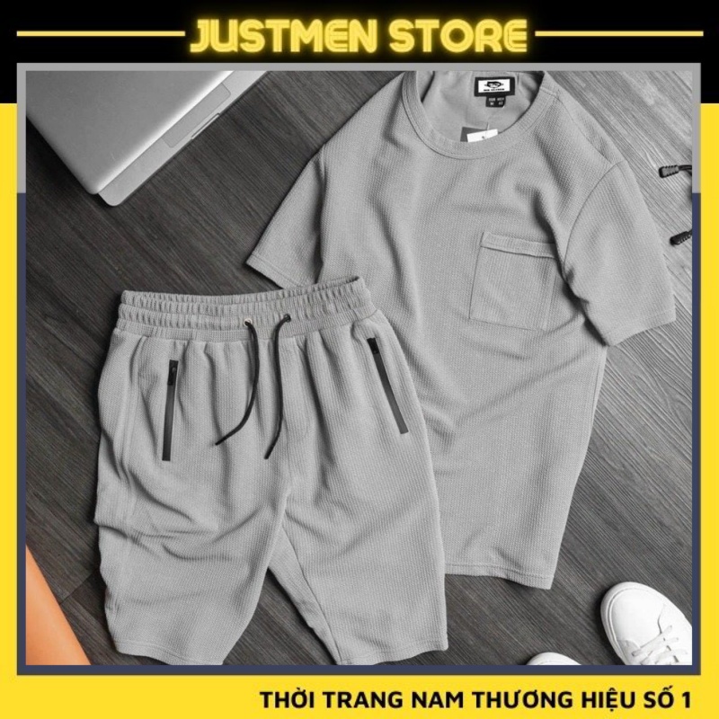 Bộ hè nam mặc ở nhà chất Cotton Xốp Thái dễ chịu thoáng mát, Đồ Bộ Quần Áo mùa hè cộc tay - JUSTMEN