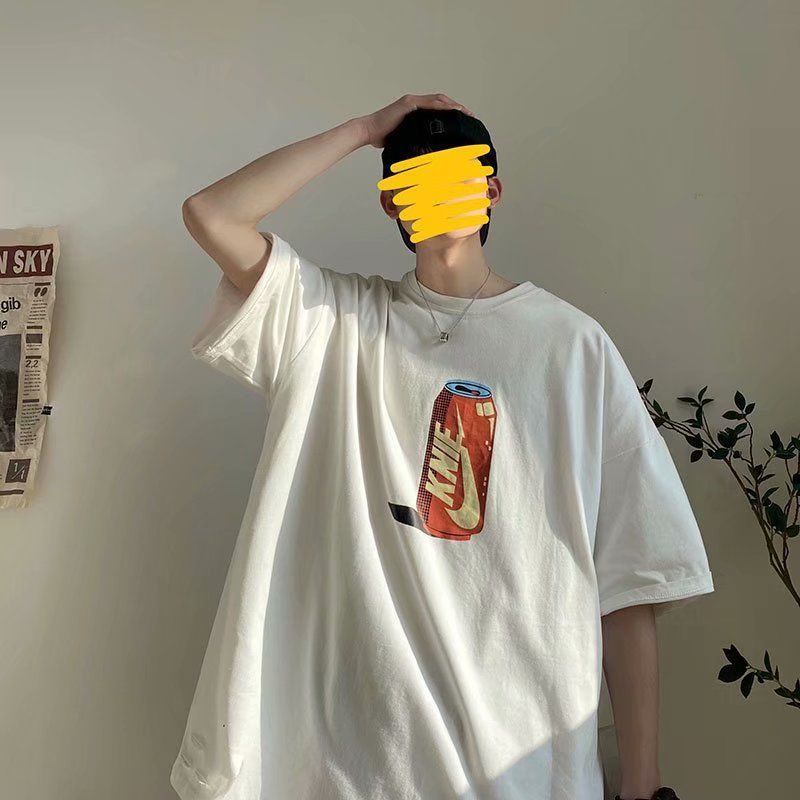 Áo thun cổ tròn dáng rộng tay lỡ in hình phong cách harajuku thời trang cá tính 19113