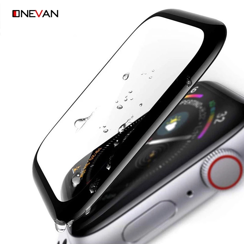 Kính cường lực viền cong 6D bảo vệ màn hình cao cấp cho Apple Watch Series 6 Se 40 / 44mm