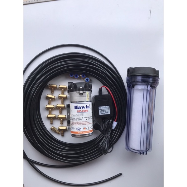bộ 10 béc Hawin và lọc thô và 15m dây béc đầy đủ