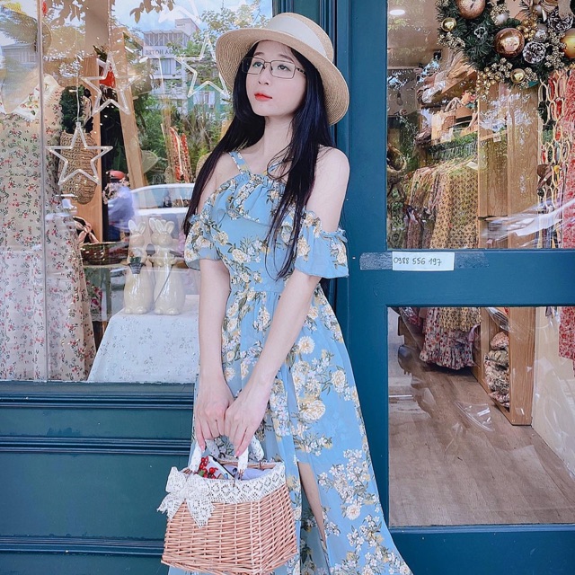 Đầm maxi hoa vintage