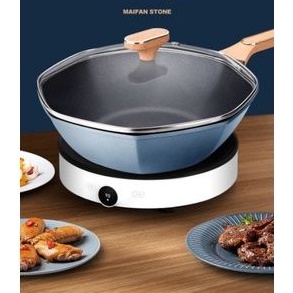 (Sẵn) Chảo đá Maifan bát giác chống dính kháng khuẩn 32cm