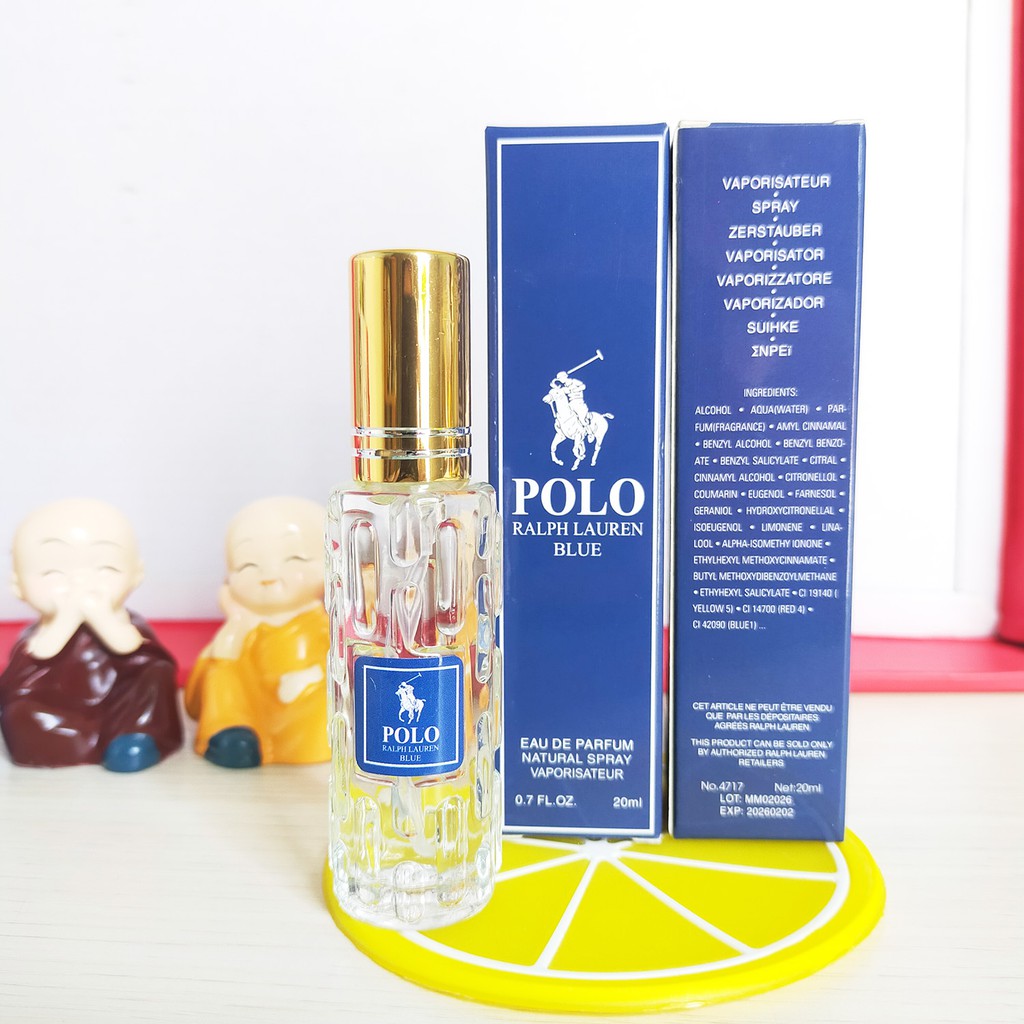 Nước hoa mini polo xanh nam 20ml dạng xịt-mẫu 4d- Mùi Polo blue -xanh