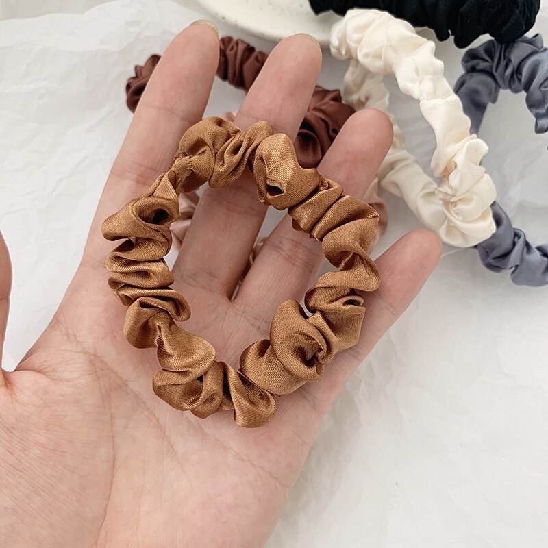 Small Satin Scrunchie Hair Ties,Cute Silk Hair Scrunchie Elastic Hairbands
