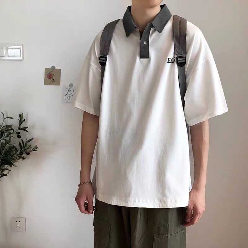 [Mã SKAMSALE07 giảm 10% TỐI ĐA 100K đơn150K] Áo Polo oversize Earth, JACKLANE, Áo polo cộc tay Unisex Jack Lane | BigBuy360 - bigbuy360.vn