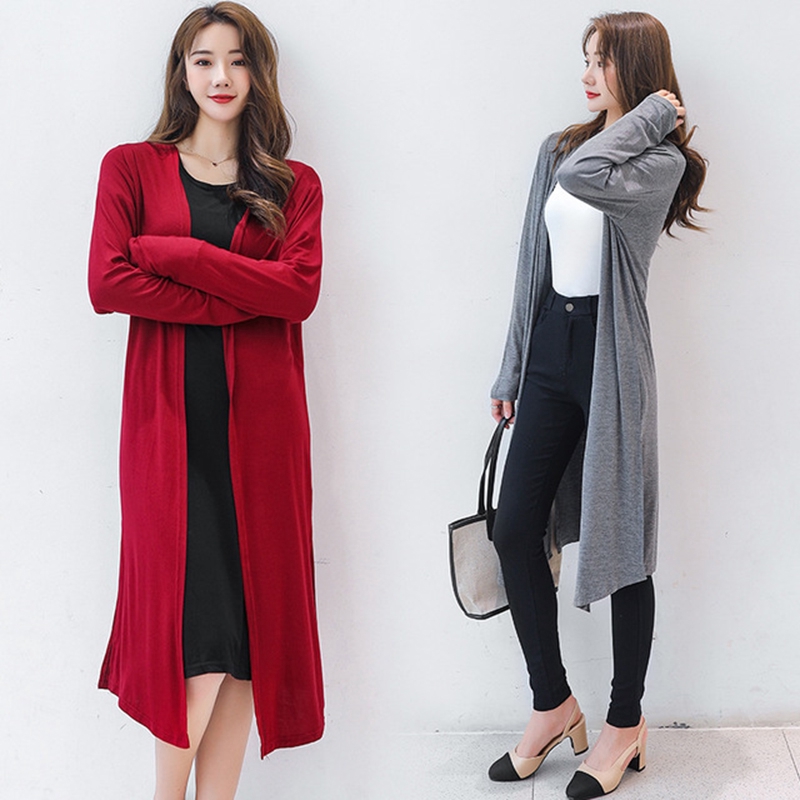 Áo khoác cardigan dáng dài xẻ tà thời trang dành cho nữ