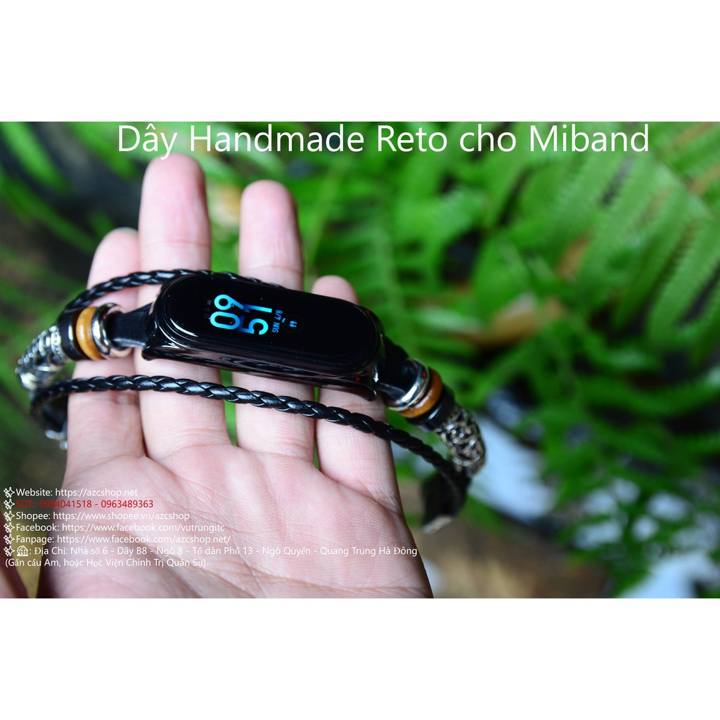 Dây Miband 5 Handmade Reto Style