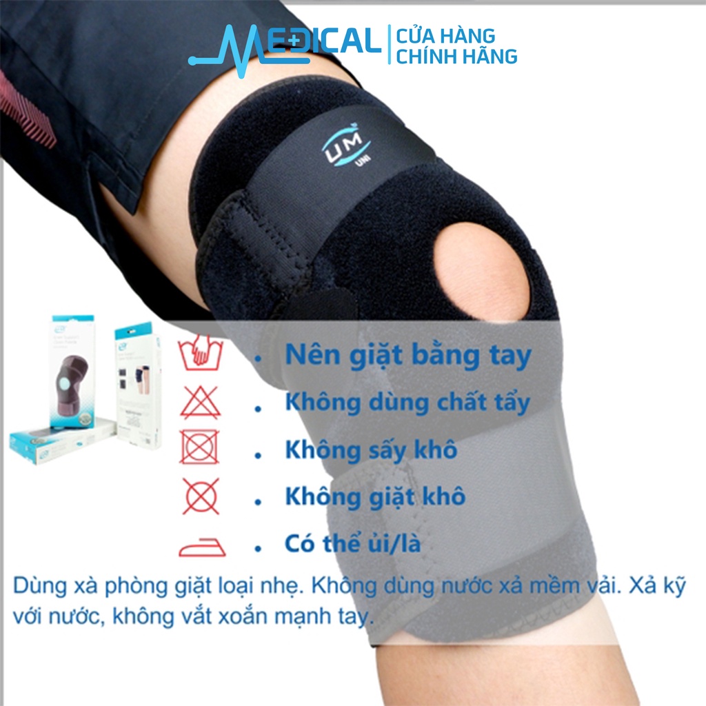 Bó gối đai dán không nẹp UNITED MEDICARE Neoprene F07 màu đen - MEDICAL