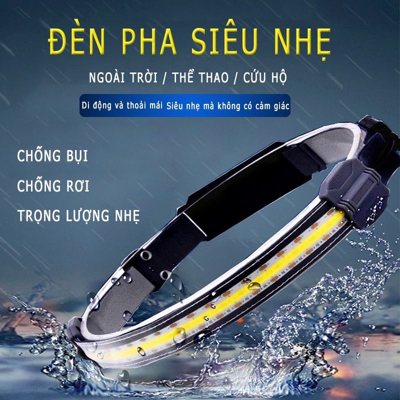 Đèn Pin Đội Đầu Sạc USB Đèn pha LED chiếu sáng rộng Cho Xe Đạp, Chạy, Cắm Trại, Câu Cá, Sửa Chữa Xe Hơi