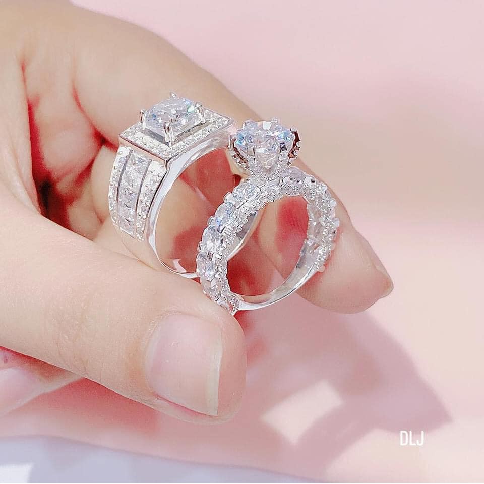 Nhẫn đôi nam nữ chất liệu bạc cao cấp NĐ01