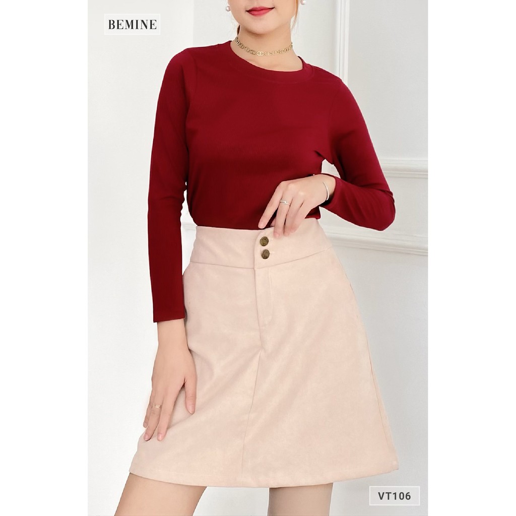 [Mã WABRLOW5 giảm 15% đơn 300K] Chân váy nhung 2 nút BEMINE VT106DA | BigBuy360 - bigbuy360.vn