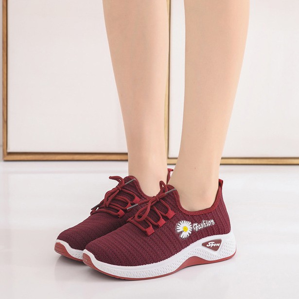 Giày Thể Thao Nữ Hoa Cúc Hot Trend Vải Mềm Thoáng Đế Cao 3CM Siêu Nhẹ Êm Chân - 3223 | BigBuy360 - bigbuy360.vn