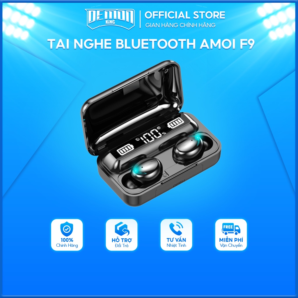 Tai nghe bluetooth Amoi F9 nhét tai không dây | bản quốc tế | nút cảm ứng | Bluetooth 5.0 | Pin trâu | sạc dự phòng