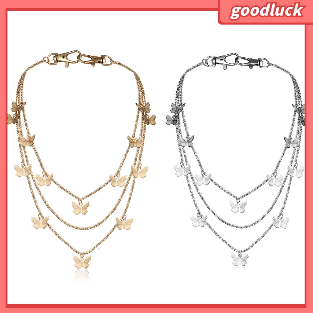 Goodluck| Chuỗi Dây Đeo Hông Nhiều Lớp Đính Hình Bướm Và Tua Rua Cho Nữ