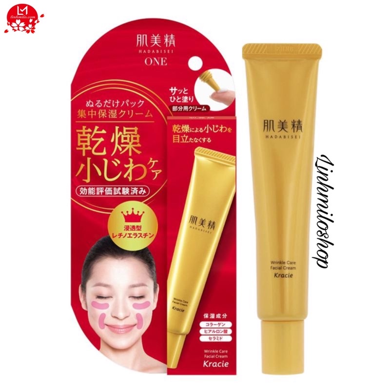 (Mẫu Mới) Kem chống nhăn vùng mắt và khoé miệng của Nhật Kracie Hadabisei Wrinkle Facial 30g