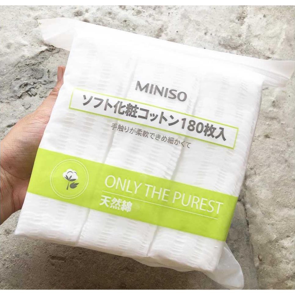 Bông tẩy trang Miniso 1000, 475, 180 miếng Nhật Bản chính hãng