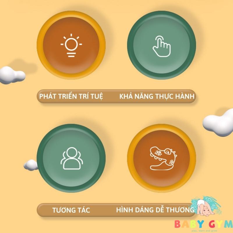 Xe đồ chơi khủng long cho bé không dùng pin kiểu dáng đẹp an toàn cho bé - BABYGYM