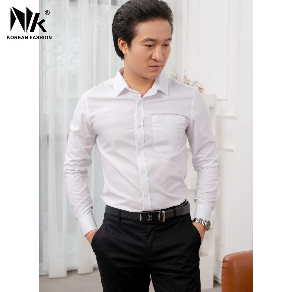 Áo Sơ Mi Nam Công Sở NK FASHION Trơn Màu Dài Tay Đuôi Tôm, Chất Liệu Chống Nhăn, Thấm Hút Mồ Hôi NKFSN2105011