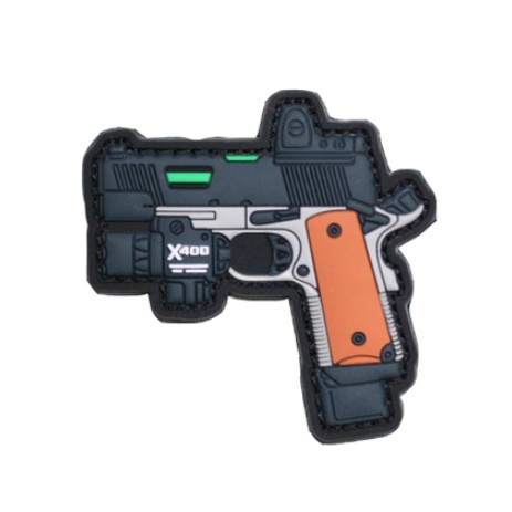 Patch nhựa PVC velcro súng ngắn dán ba lô, nón , quần áo , túi xách