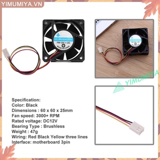 Quạt Tản Nhiệt Cpu 3 Pin 12v 60x60x25mm