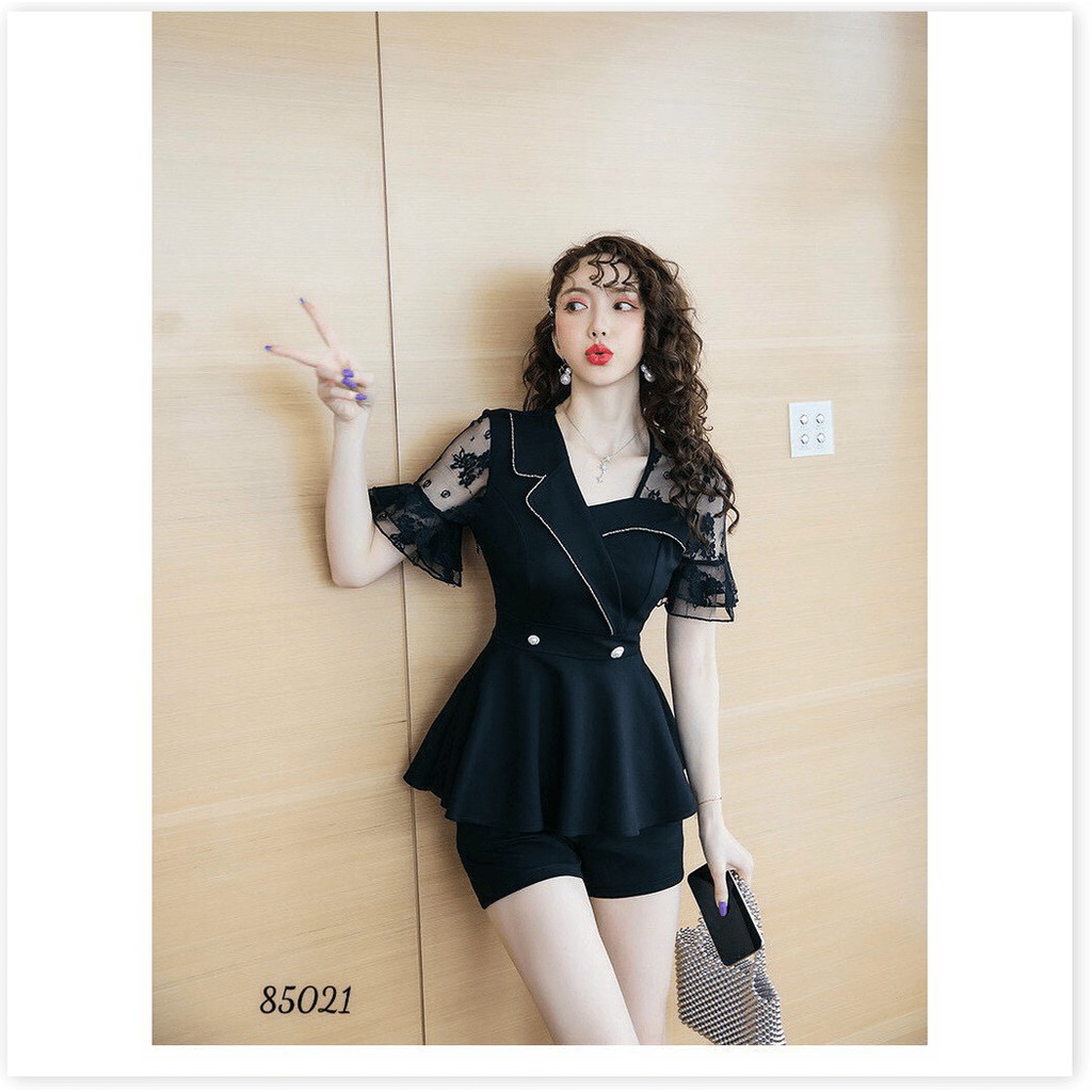 SET VÁY UMI ĐEN PHỐI LƯỚI KIM TUYẾN SANG TRỌNG THỜI TRANG KOKO MI