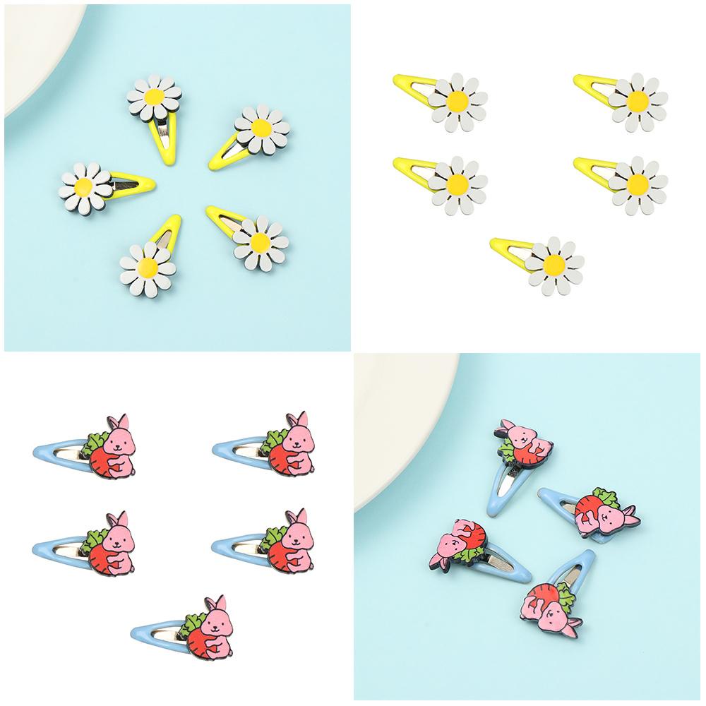 RAINBOW Set 5 Kẹp Tóc Búp Bê Hoạt Hình Dễ Thương
