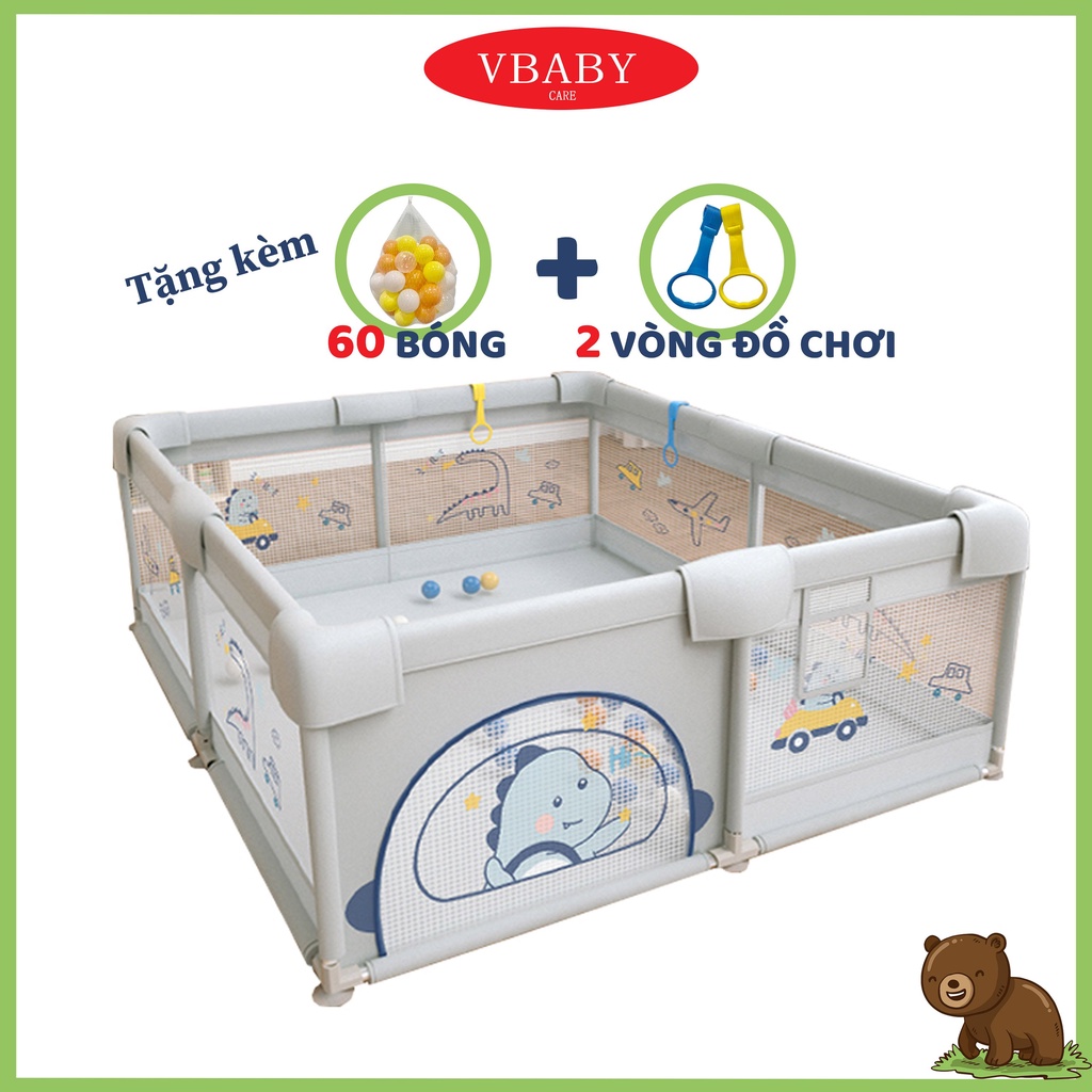 Quây bóng, quây cũi nhà bóng cho bé YT1 [Tặng 60 bóng + vòng đồ chơi]