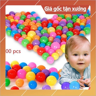 [HOT+FREE SHIP] Túi 100 quả bóng nhựa nhiều màu an toàn cho bé vui chơi