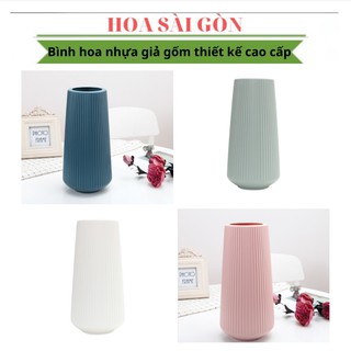[Cao 23 Cm] Bình cắm hoa decor nhựa ABS giả gốm BH4-1 chiều cao 23 cm siều bền bì chống va đập vỡ