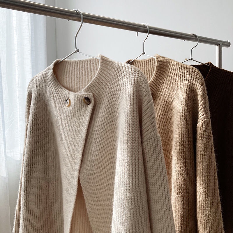 Áo Khoác cardigan Vải Lanh Mỏng Tay Dài Dáng Rộng Thời Trang Xuân Thu Cho Nữ