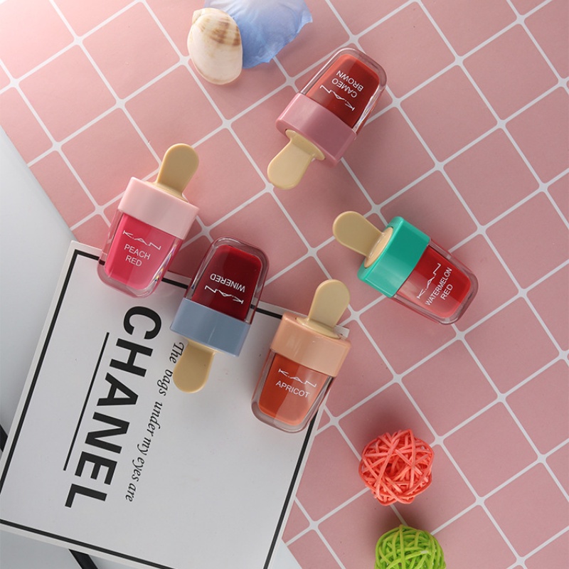 [Hàng mới về] Son bóng KAN chất lì dưỡng ẩm không dính cốc hình que kem Hàn Quốc dễ thương