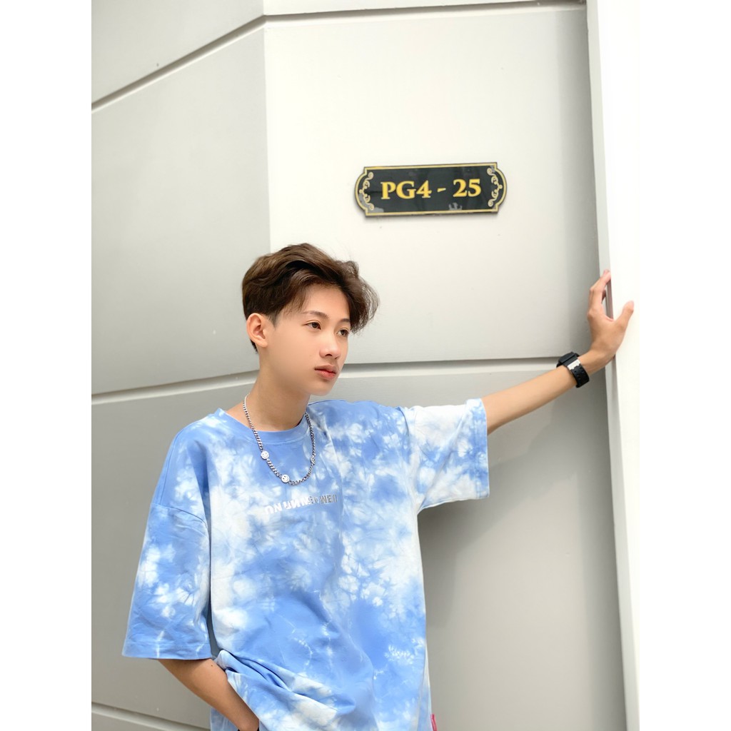 Tee Oversize - Wash Tiedye - Xanh biển