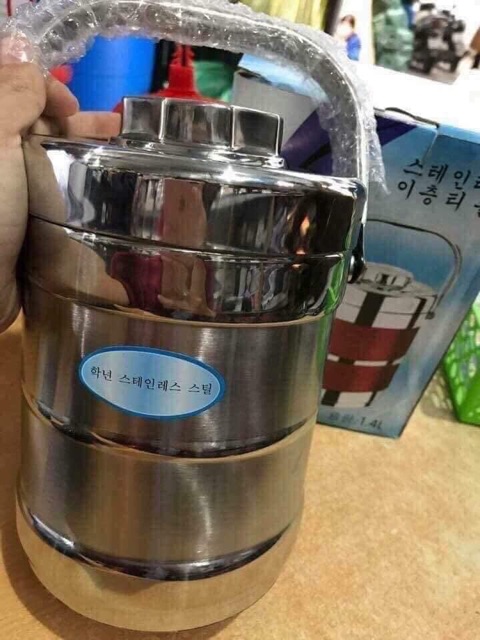 Cặp lồng inox giữ nhiệt 3 ngăn dung tích 1400ml và 2000ml chọn màu