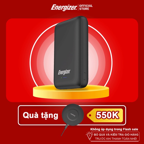 Pin dự phòng Energizer 10,000mAh QP10000PQ-tích hợp sạc nhanh đa nền tảng, thiết kế cốc hút giữ thiết bị-Hàng Chính Hãng