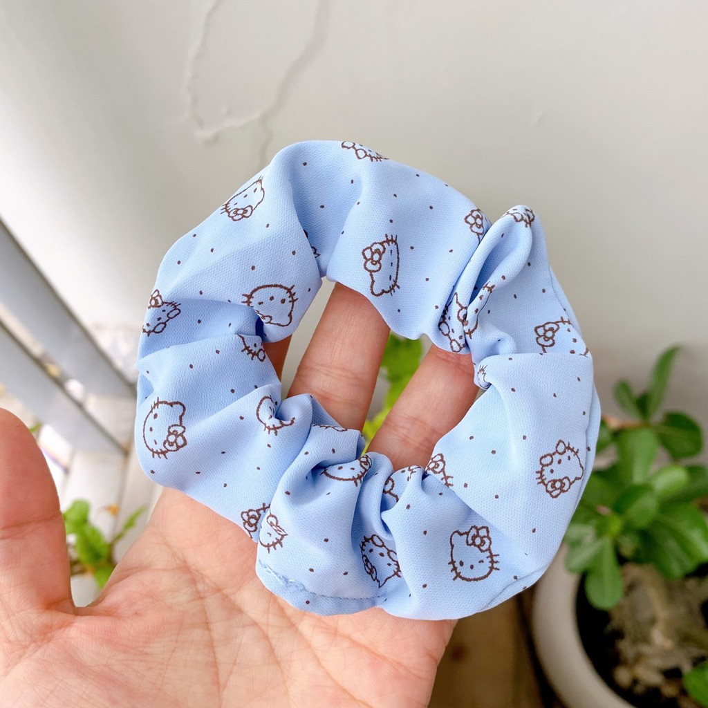 Cột tóc scrunchies mèo kitty dễ thương 10cm