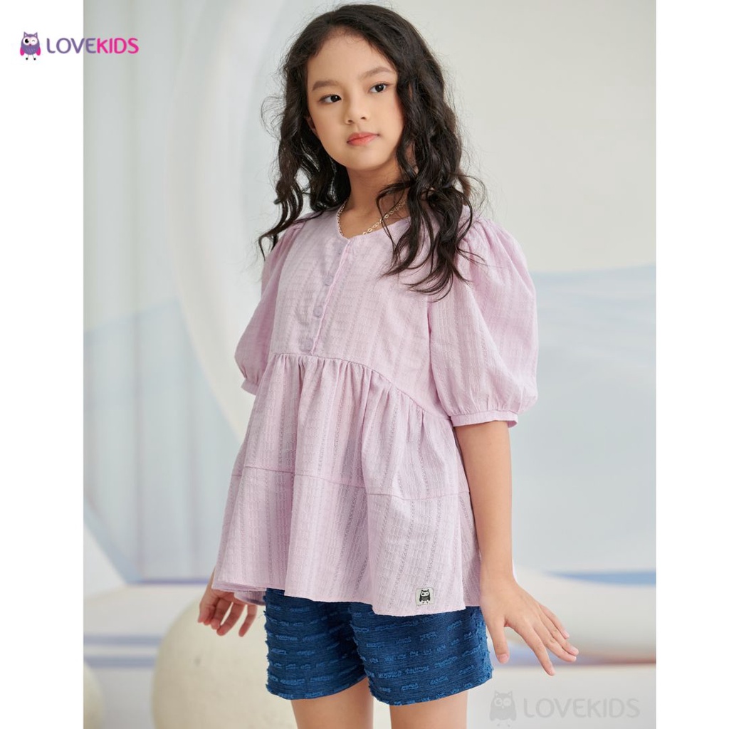 Áo blouse tay bồng phối tầng - Lovekids